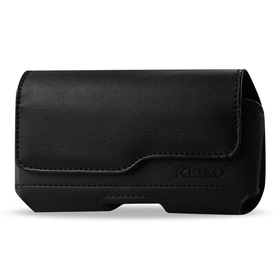 Horizontal Z Lid Leather Pouch Iphone4 In Black (4.72x2.56x0.59 Inches Plus)
