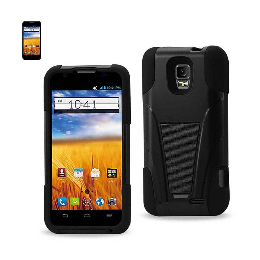 Reiko Zte Z998 Hybrid Heavy Duty Case With Kickstand In Black