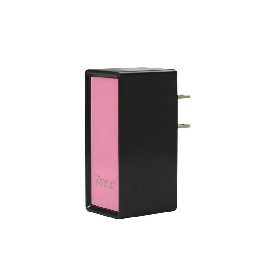 Reiko 2 Amp Dual Port Wall Usb Travel Adapter Charger In Pink Black