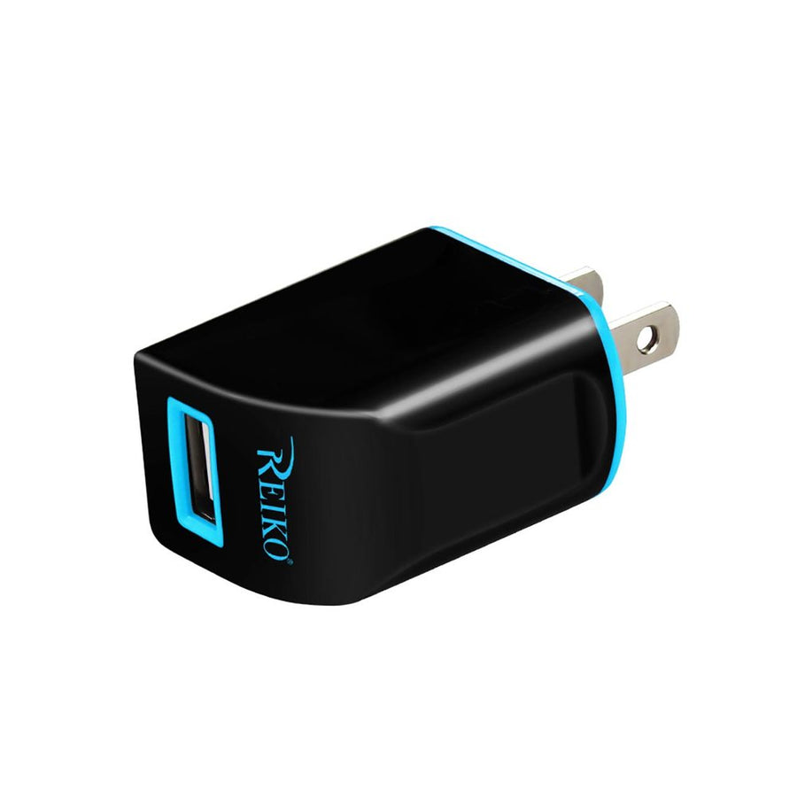 Reiko 1 Amp Dual Color Portable Travel Usb Adapter Charger In Navy Black