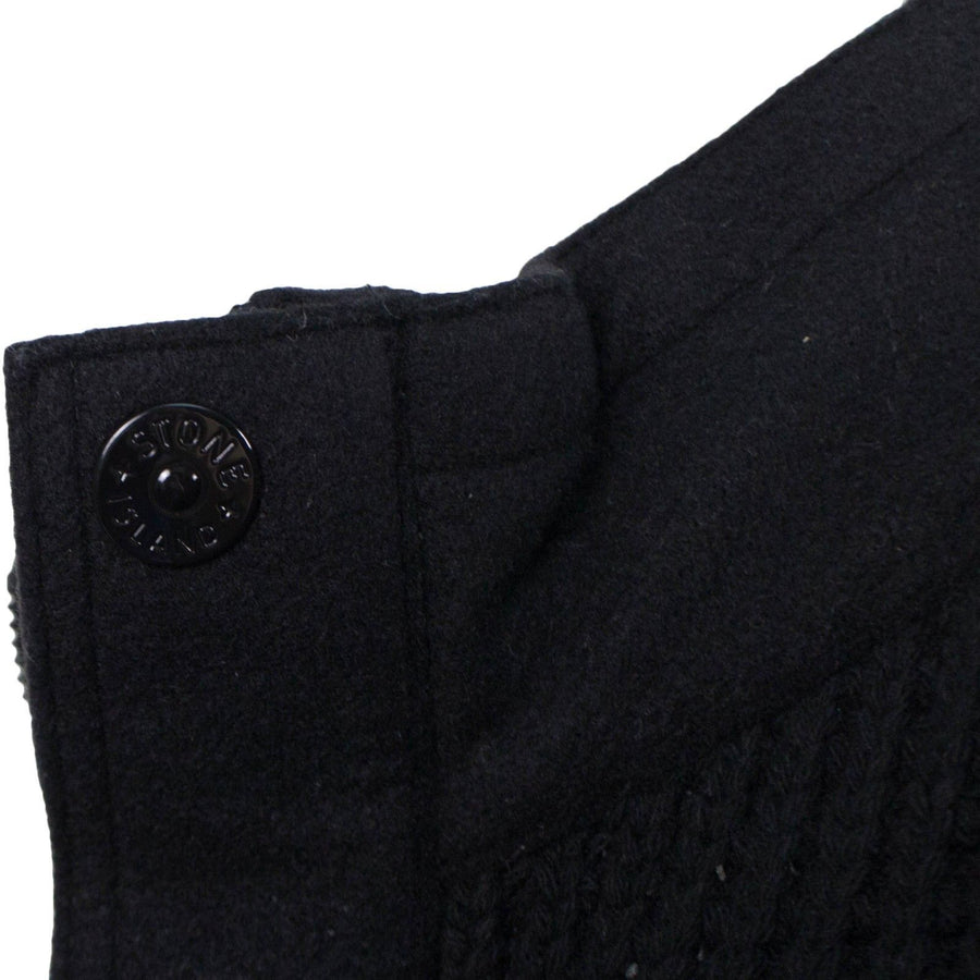 Black Knit With Hideaway Hood Cardigan Sweater