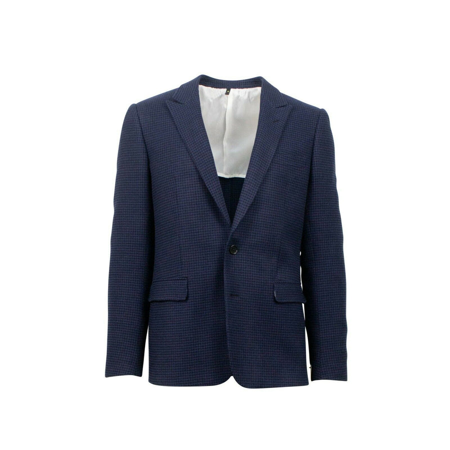 Drop 10 Houndstooth 2 Button Wool Blend Sport Coat - Navy Blue