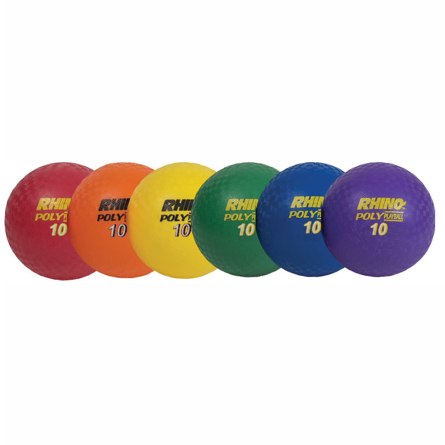 10in 6 Pc  Asst Rhino Poly Ball Set Playground