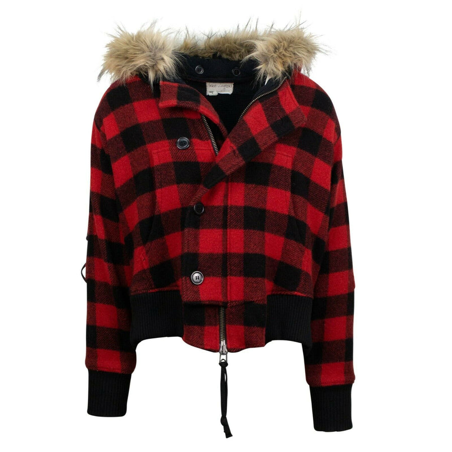 Buffalo Check Snorkel Flight Jacket - Black / Red