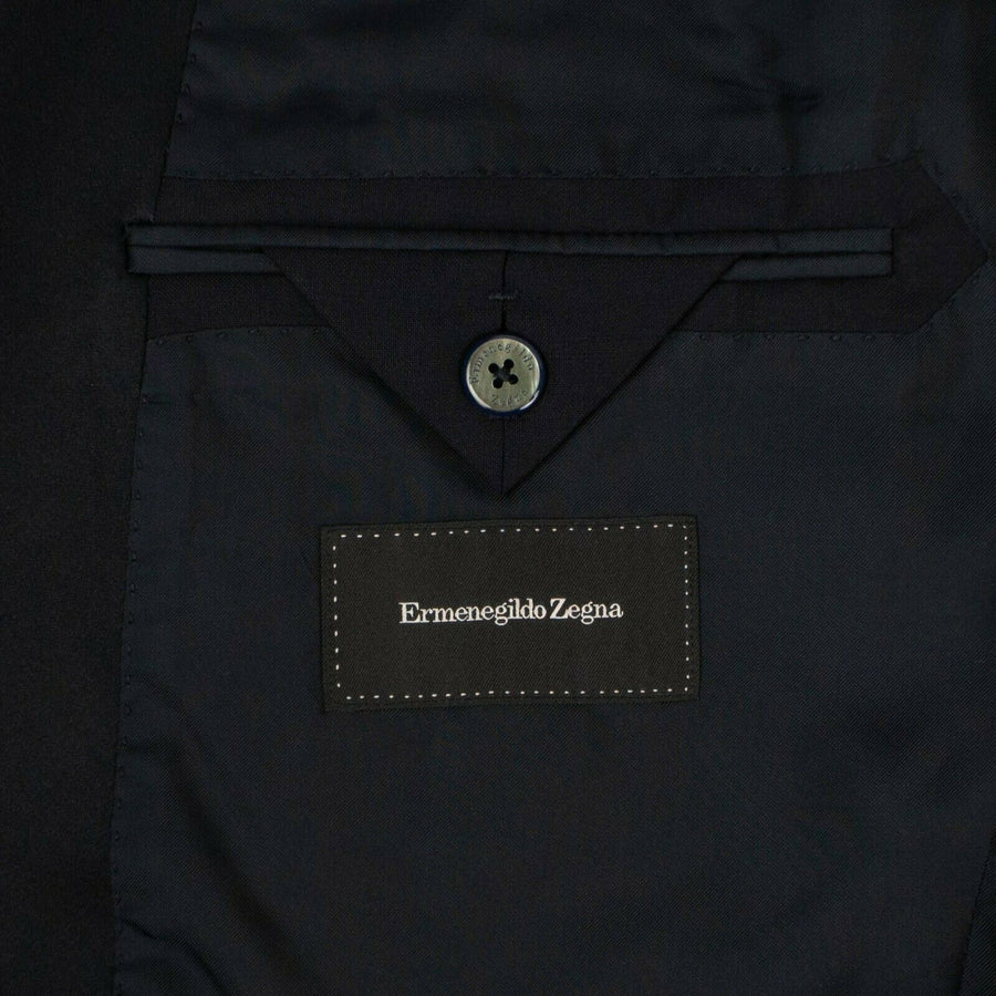 Wool Blend One Button Tuxedo - Blue