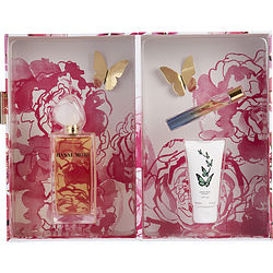 Hanae Mori By Hanae Mori Eau De Parfum Spray 3.4 Oz (new Packaging) & Body Cream 1.7 Oz & Eau De Parfum Rollerball .33 Oz