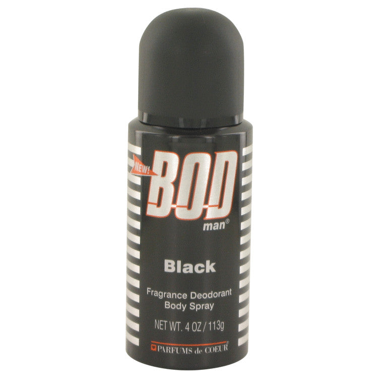 Bod Man Black by Parfums De Coeur Body Spray 4 oz for Men