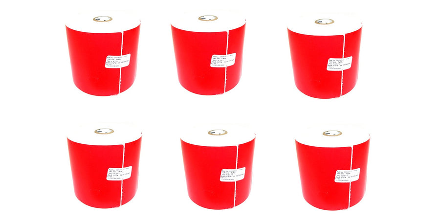 Zebra 10010035-3 2000D 4 X 6 Direct Thermal Red Paper Label 6-Pack 100100353