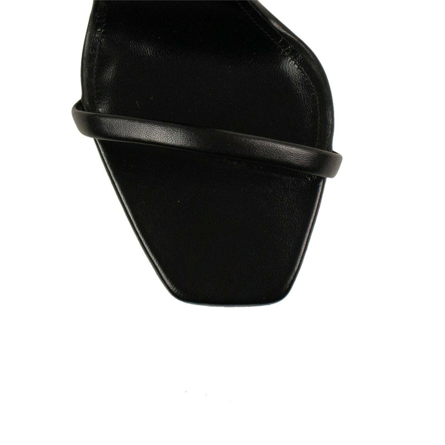Leather Opyum YSL Heel Sandals - Black