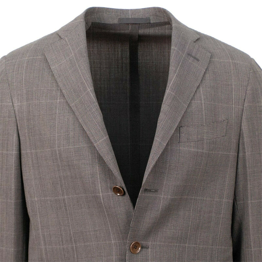 Drop 8 Plaid Wool 3 Button Sport Coat - Brown