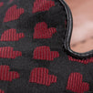Fabric Printed Hearts Loafer Flats - Red / Black