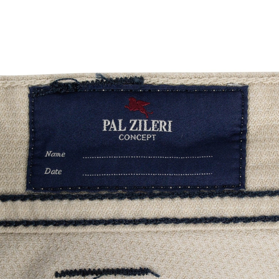 Beige Cotton Blend Pants