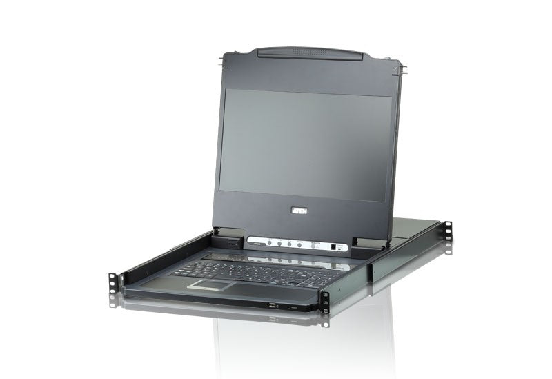 17.3 Aten WideScreen FullHD 1920x1080 With 8-Ports DVI KVM Switch TFT LCD Monitor CL6708MW