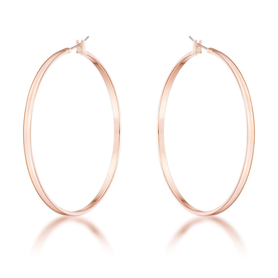 55mm Rose Gold Plated Classic Hoop Earrings