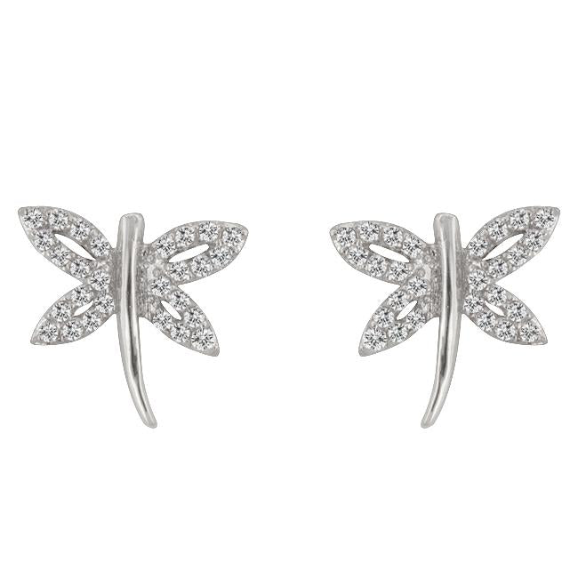 Cubic Zirconia Dragonfly Earrings