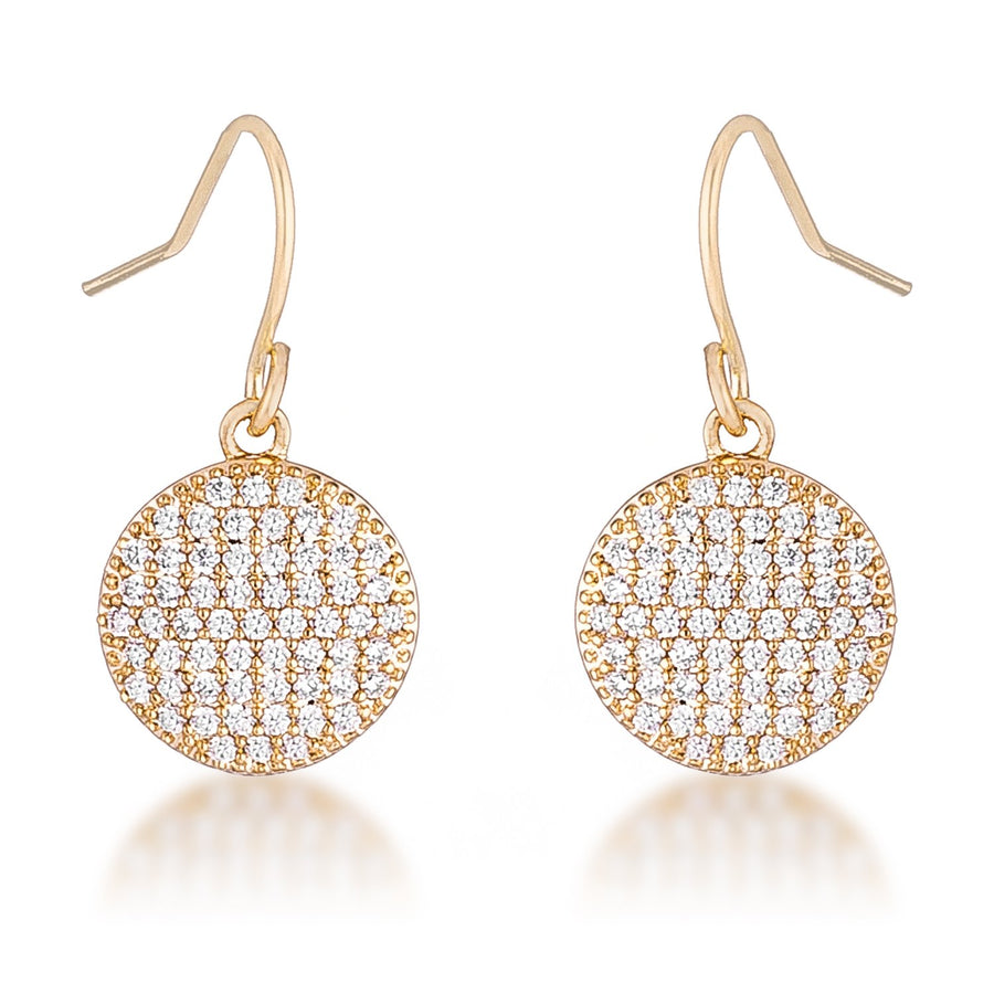 .6 Ct Elegant CZ Gold Plated Disk Earrings