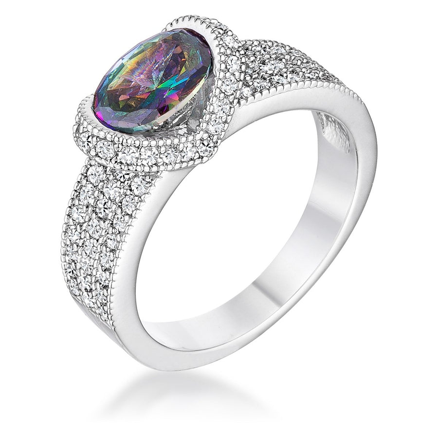 1.6 Ct Mystic Oval CZ Ring, <b>Size 5</b>