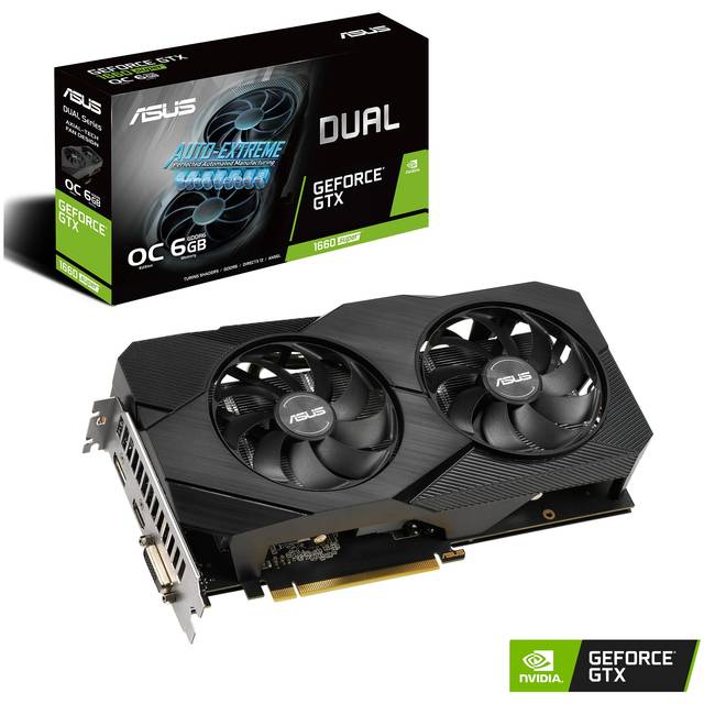 ASUS NVIDIA GeForce GTX 1660 SUPER 6GB DUAL FAN EVO GDDR6 DVI/HDMI/DisplayPort PCI-Express Video Card