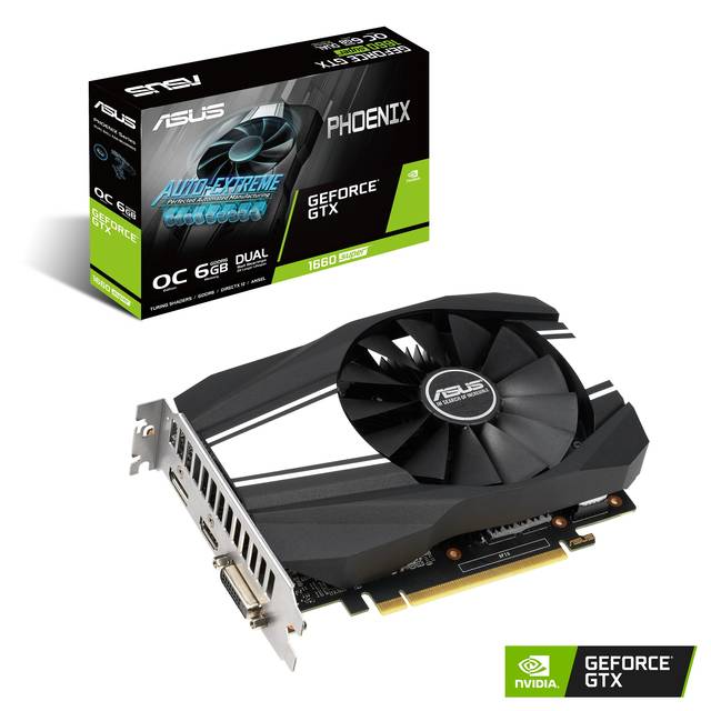 ASUS NVIDIA GeForce GTX 1660 SUPER 6GB PHOENIX FAN GDDR6 DVI/HDMI/DisplayPort/DVI-D PCI-Express Video Card