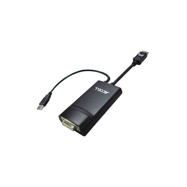 Accell UltraAV B087B-002B DVI Dual Link Female to DisplayPort Male + USB Male Adapter Cable