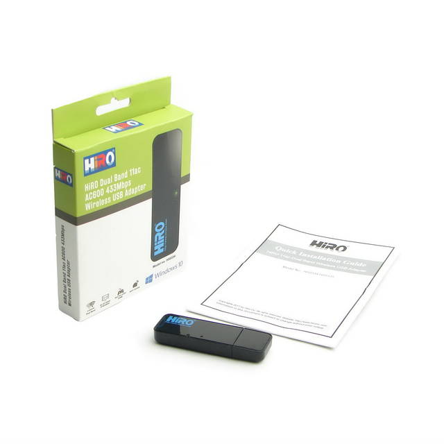HiRO H50334 Dual Band 802.11ac 11ac AC600 5G 433Mbps Wireless WiFi WLAN USB Network Adapter Windows 10 plug n play no driver installation needed Wind