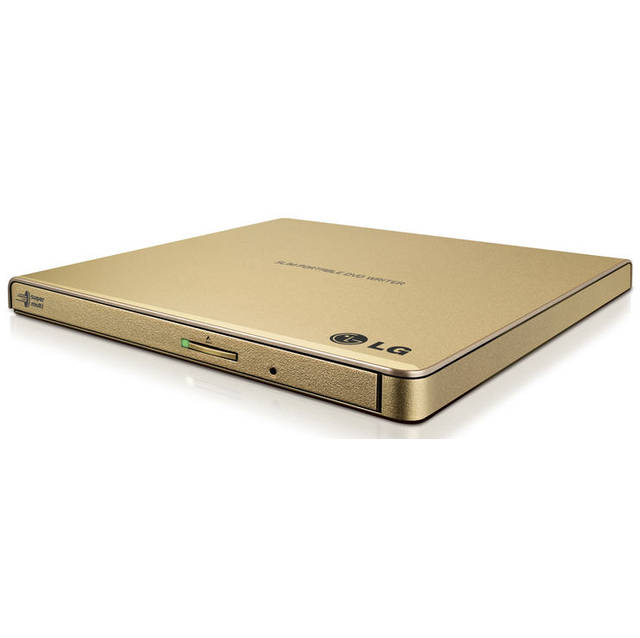 LG Electronics GP65NG60 8X USB 2.0 Ultra Slim Portable DVD±RW External Drive w/ M-DISC Support, Retail (Gold)