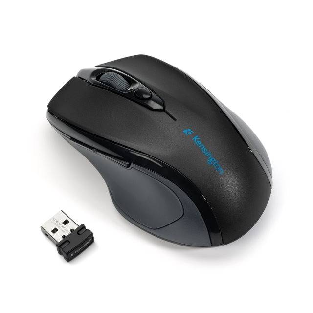 Kensington K72423AM Pro Fit Mid-Size Wireless 2.4GHz Optical Mouse w/ 1750 DPI (Graphite Grey)