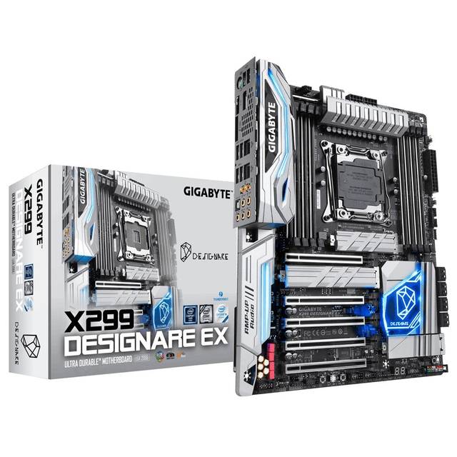 GIGABYTE X299 DESIGNARE EX LGA2066/ Intel X299/ DDR4/ Quad CrossFireX & Quad SLI/ SATA3&USB3.1/ M.2/ WiFi/ A&2GbE/ ATX Motherboard