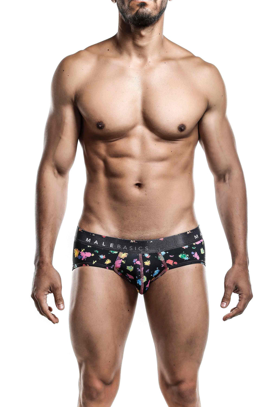 Malebasics New Hipster Brief Black Splash-Medium-Black Splash
