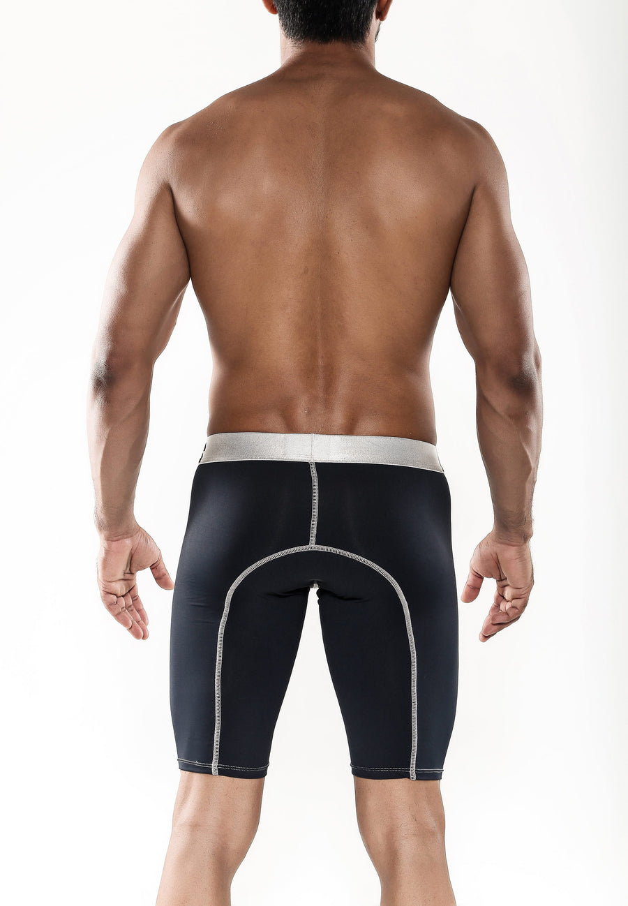 MaleBasics Men's Base Layer Performance Sport 9 Inches Boxer Brief-Pixels-Medium