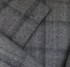 Drop 7 Windowpane Check Wool 3/2 Button 3 Piece Suit - Gray