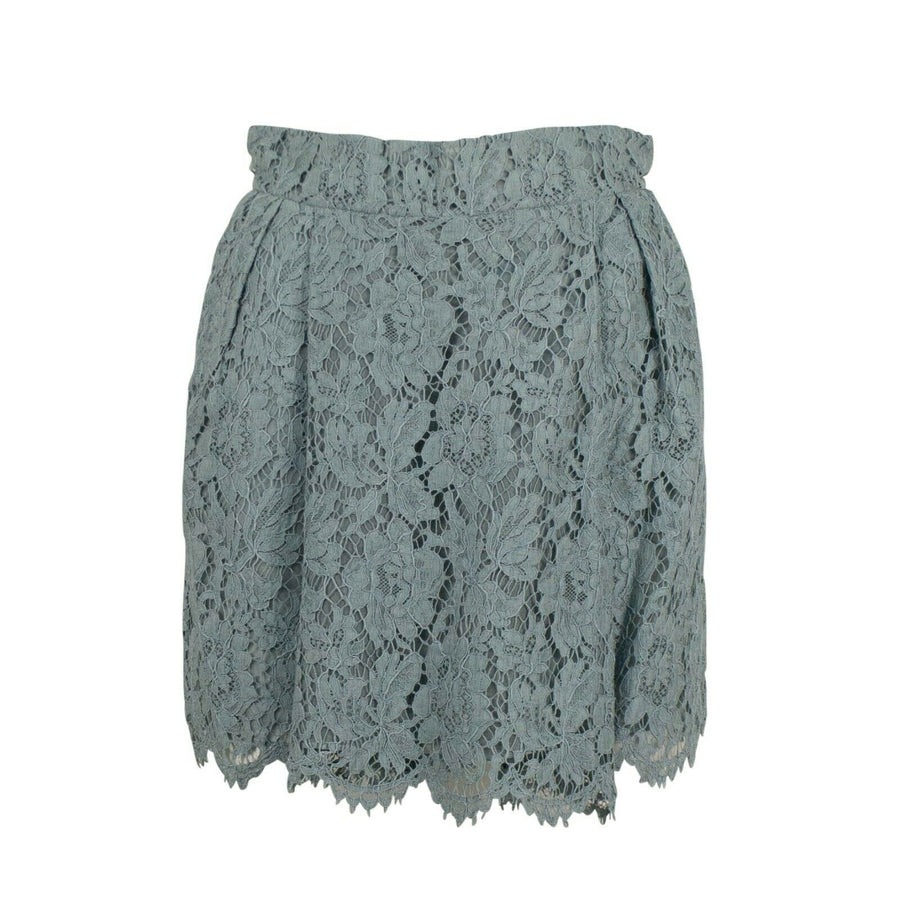 Lace Pleated Skirt - Light Blue