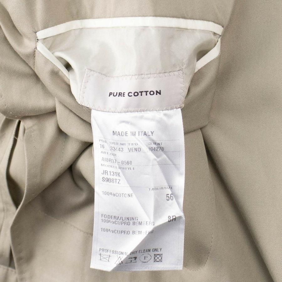 Drop 8 Cotton 3 Roll 2 Button Slim Fit Suit - Tan