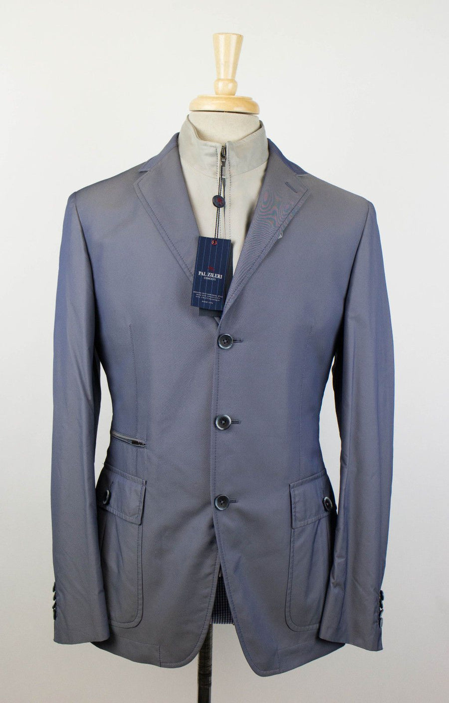 Nylon Blend Trench Coat - Gray