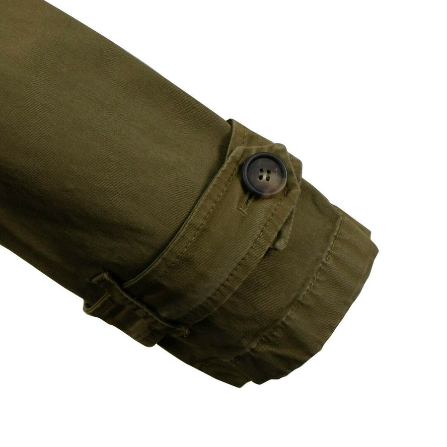 Double Breasted Trench Coat - Olive Green