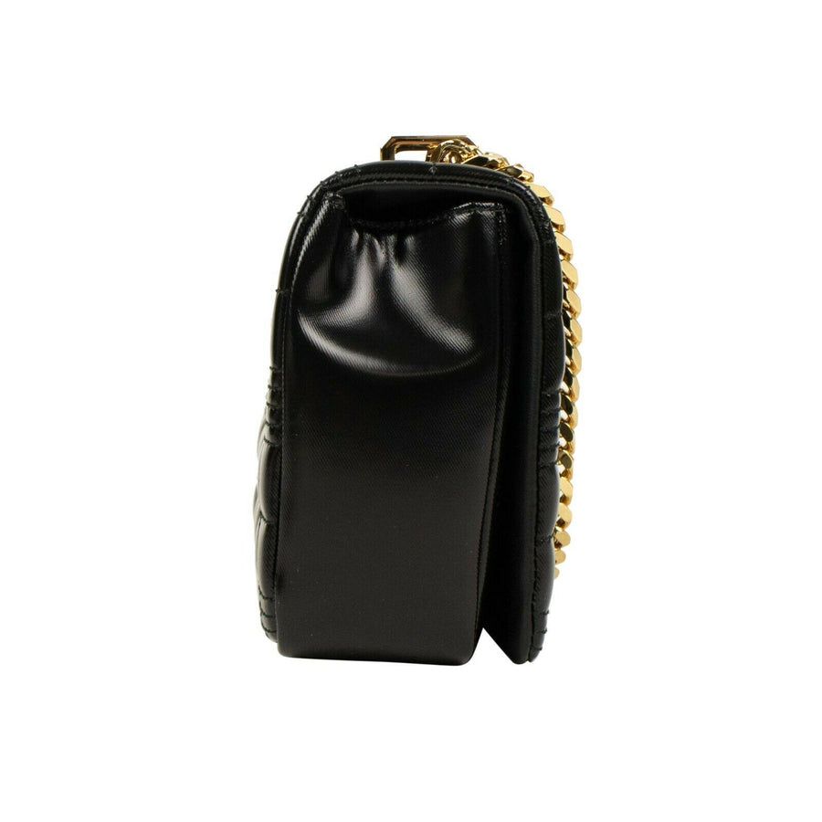 Leather Quilted Horseferry Print Lola Shoulder Bag - Black