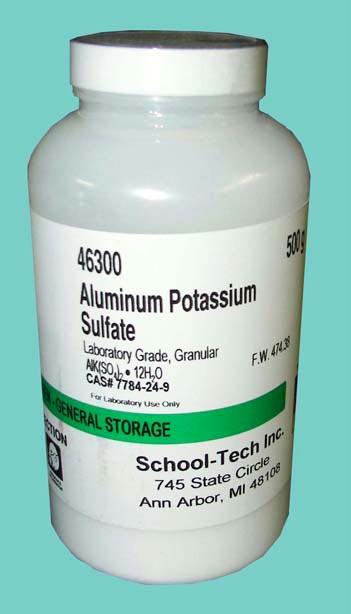 Aluminum Potasium Sulfate, Lab Grade - 500g