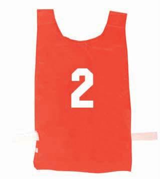 Nylon Numbered Pinnies - Red (1-12)