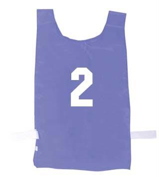 Nylon Numbered Pinnies - Blue (1-12)