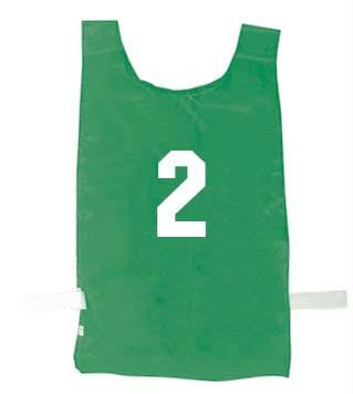 Nylon Numbered Pinnies - Green (1-12)