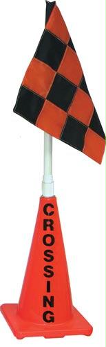 Orange Cone w/ Orange/Black Flag (Crossing)
