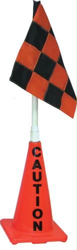 Orange Cone w/ Orange/Black Flag (Caution)