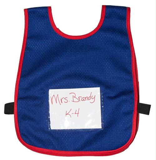 Child Vest w/ sign pouch (Blue w/ Red Trim)