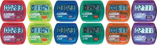 Colored Step Pedometers - Set of 12 (2 ea. Color)