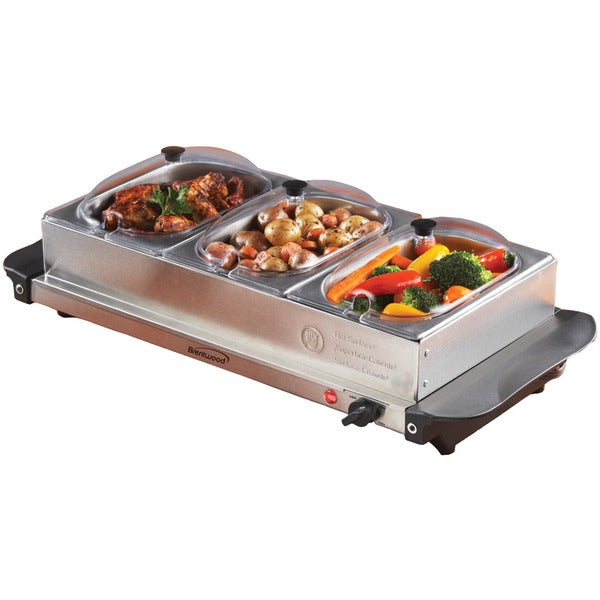 4.5-Quart 3-Pan Buffet Server & Warming Tray