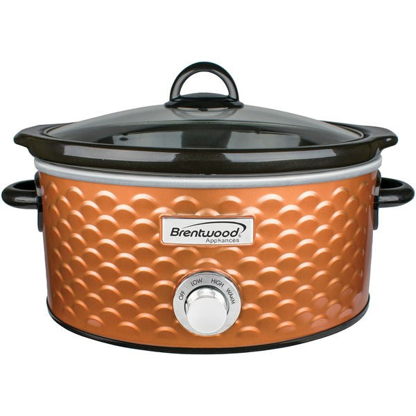 4.5-Quart Scallop Pattern Slow Cooker (Copper)