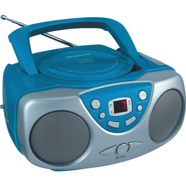Portable CD Boom Box with AM/FM Radio (Blue)