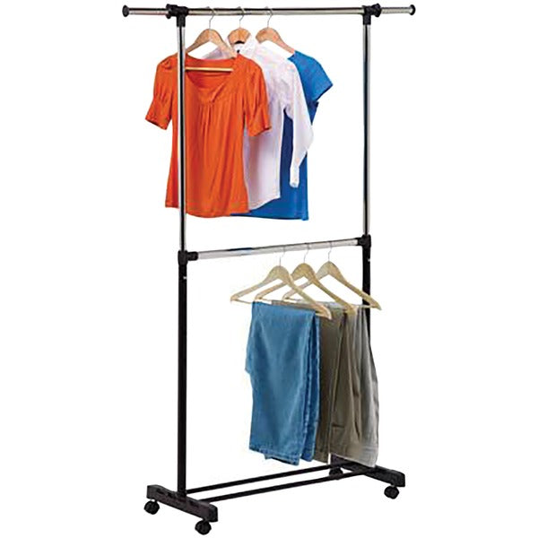 Dual-Rod Expandable Garment Rack