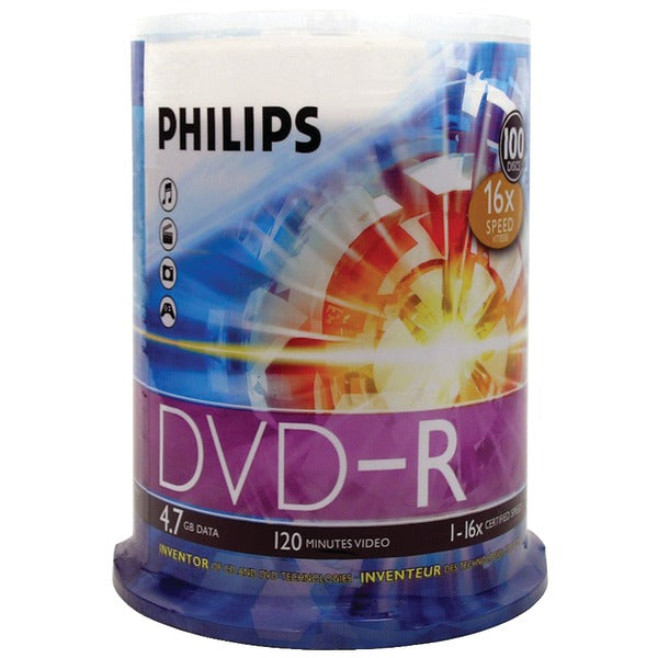 4.7GB 16x DVD-Rs (100-ct Cake Box Spindle)