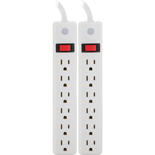 6-Outlet General-Purpose Power Strips with 2ft Cord, 2 pk